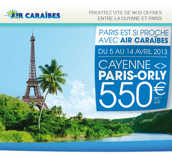 Promotions paris-cayenne - air caraibes