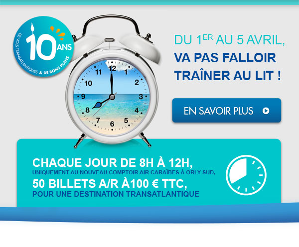 50 billets A/R  100  TTC avec Air Carabes